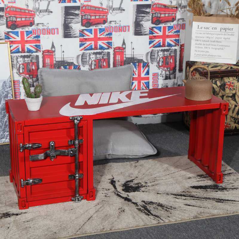 LOFT工业风家具集装箱茶几长方形小户型个性创意铁艺复古柜子商用