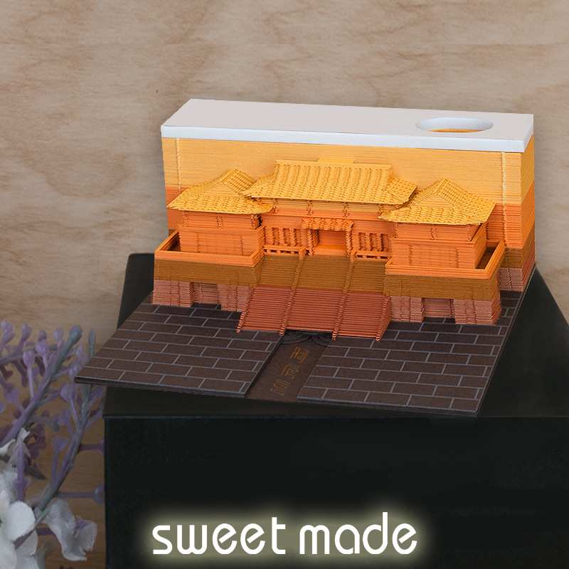 阿房宫3d立体便签本纸雕建筑风景文创礼物礼品定制便签纸可撕摆件