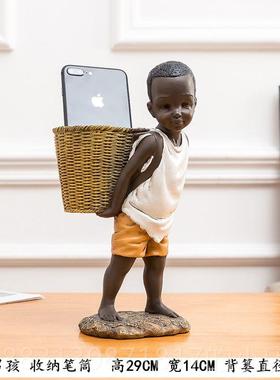 正品创意个性非人男装孩笔筒收纳摆件工艺品办物公室饰实用生日礼