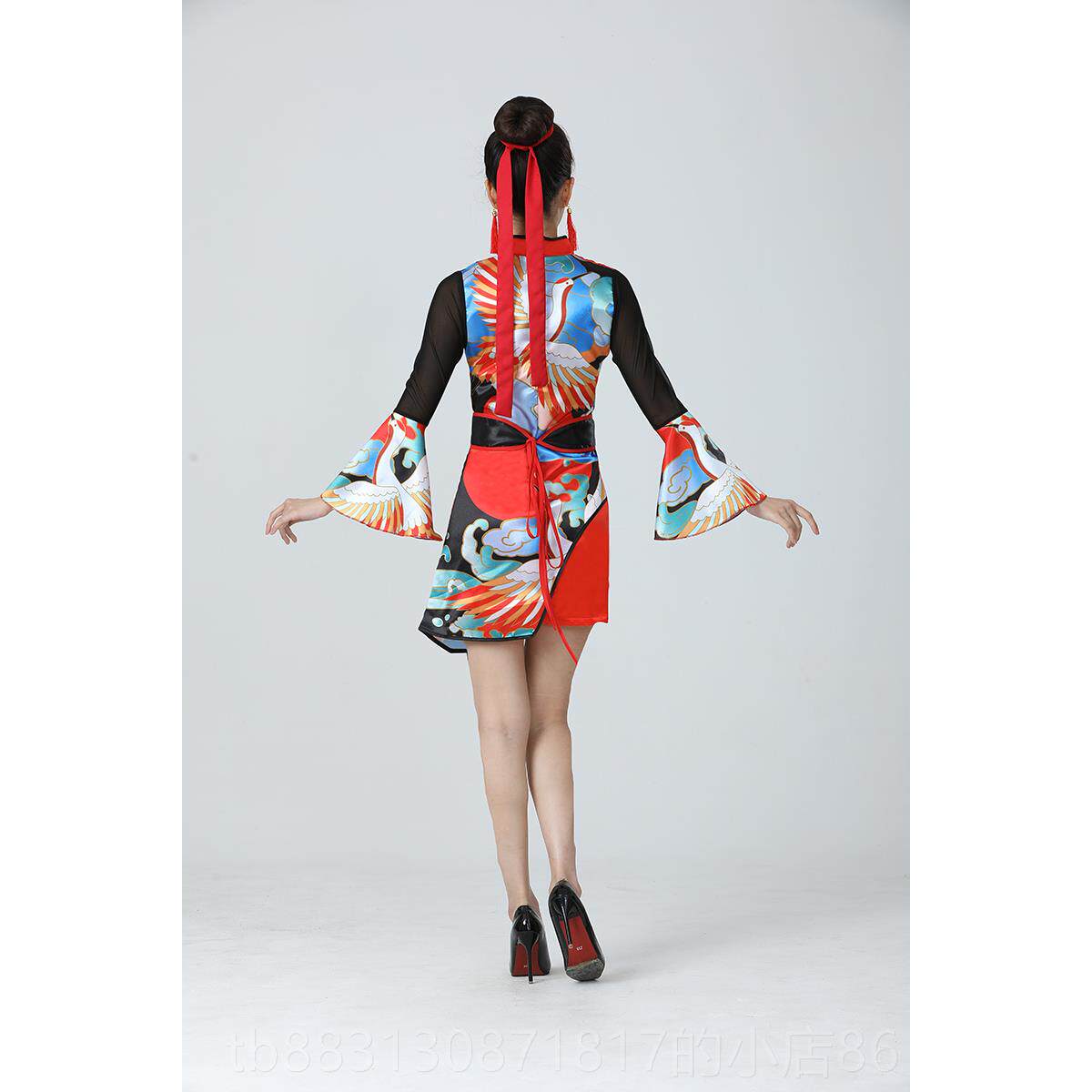 正品中服国风打鼓开场舞蹈服女团舞爵国潮旗袍响扇现代舞士舞演出