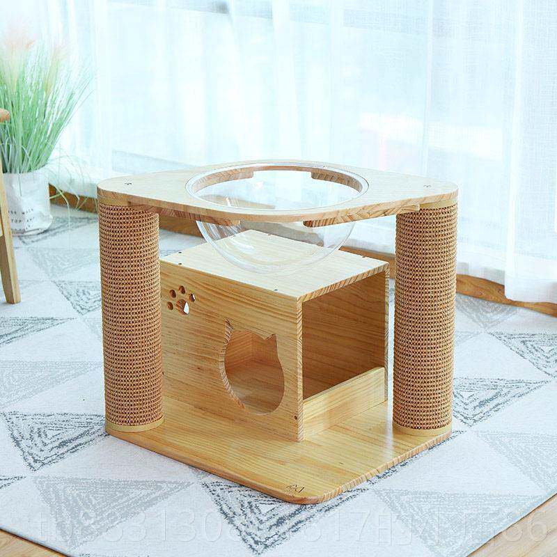 正品喵仙猫儿空猫爬架实木瓦楞纸猫窝猫树太窝抓板磨蹭痒剑爪麻咪