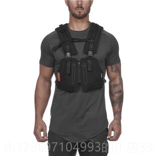 防护背心户训外备肌男跑步马甲防护战术 运动装 新款 健肉身马甲男士