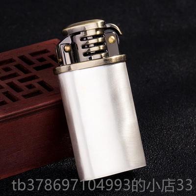 新款纯银足打火机正版风煤油防工火机磨砂拉丝刻字手金属煤银油火