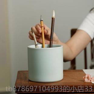 新款汝青瓷砚台墨池陶瓷墨碟大号墨盘小盒装墨汁国画调盘中国墨风