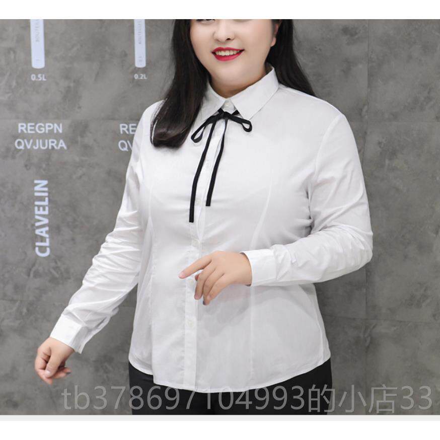 新款胖M弹力黑色衬M衫服女0工装长袖衬衣修身显瘦加肥加大码工作2