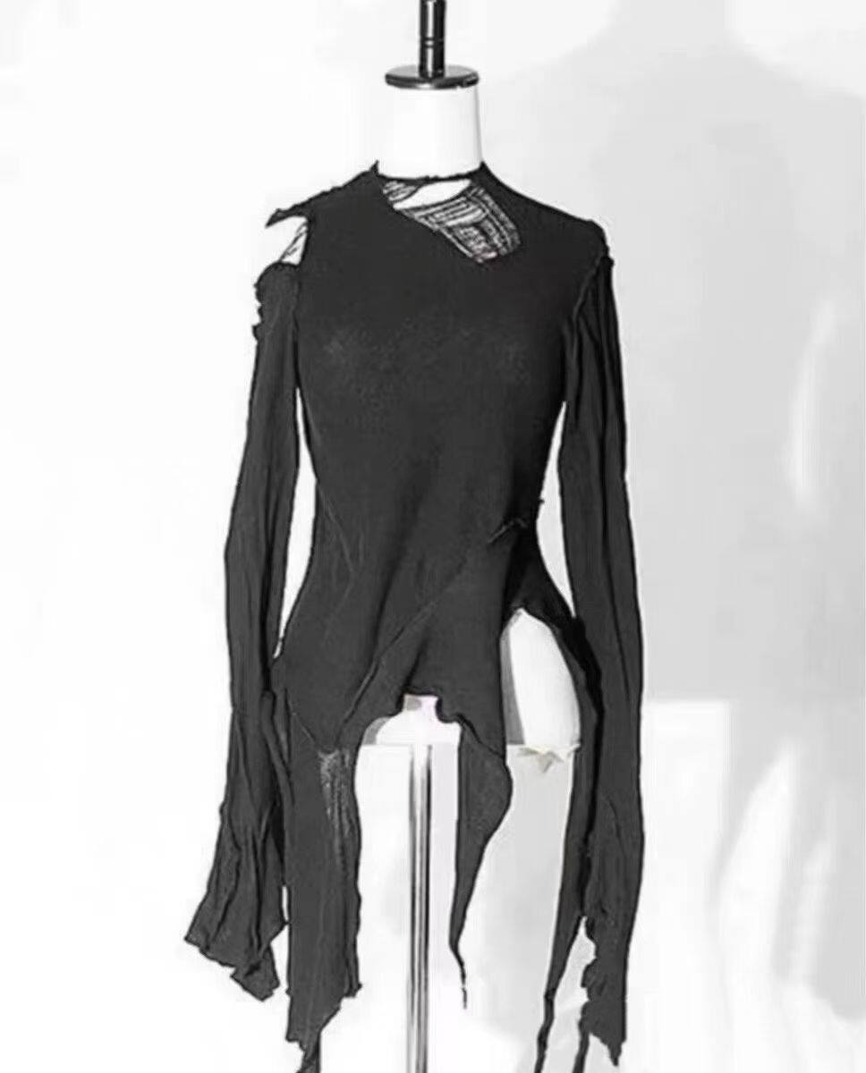 thumbnail for Alice auaa style gothic knit shaped torn sweater