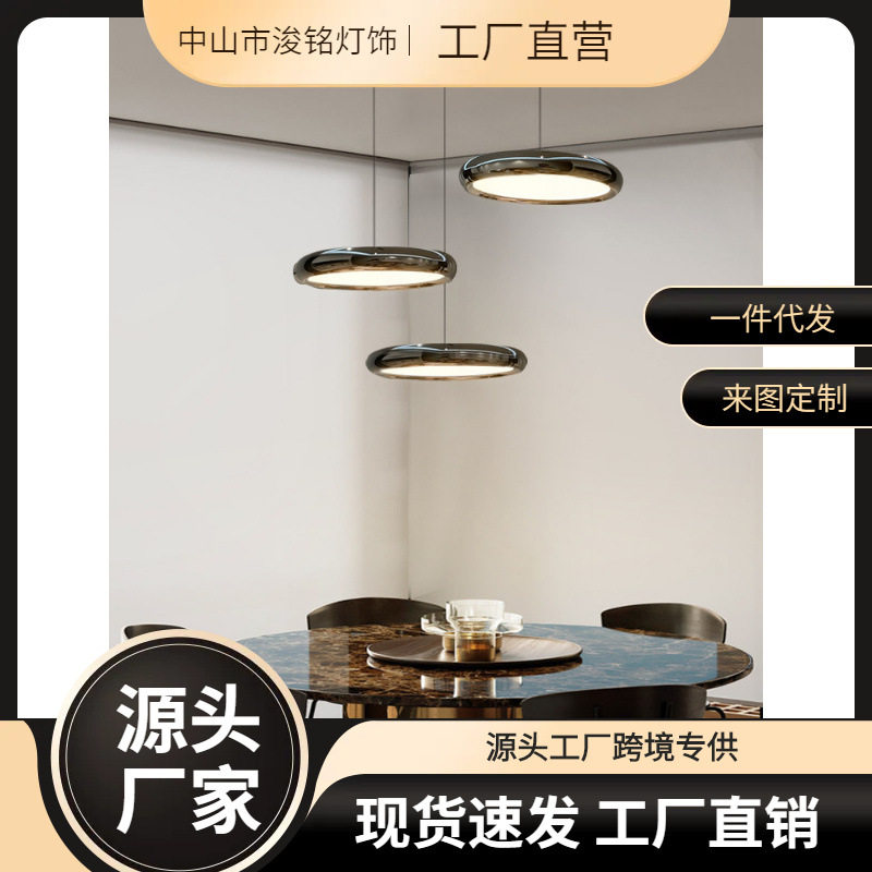 轻奢餐厅吊灯三头现代简约卧室床头小吊灯极简北欧饭厅吧台餐桌灯