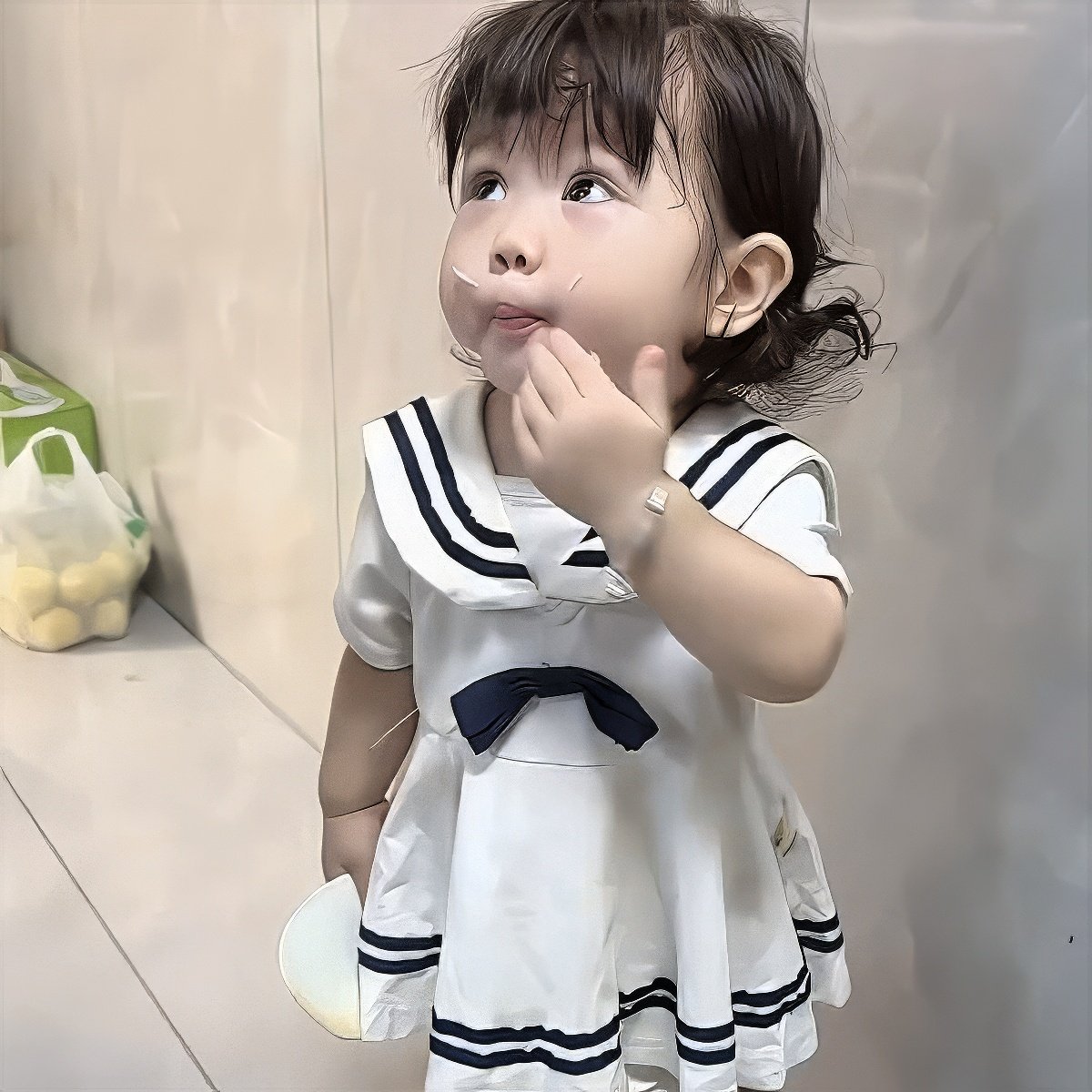 婴儿新款衣服新生女宝宝薄款超萌海军风连衣裙婴幼儿外出洋气哈衣