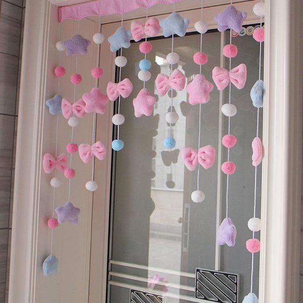 少女心卡通炫丽星心布艺帘子门帘装饰门帘卧室门帘卧室卫生间门帘,居家布艺,珠帘/挂帘,淘宝优惠券,粉丝福利购,淘宝优惠卷