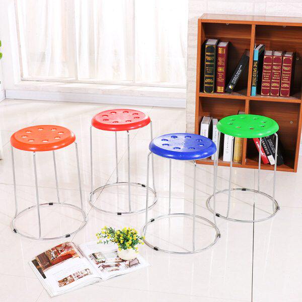 圆凳子家用套凳软皮面坐凳布面钢筋凳实木三腿铁腿酒店餐馆饭店