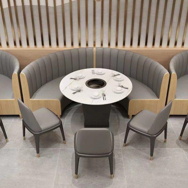 岩板大理石火锅桌子商用电磁炉烤刷一体餐厅桌椅实木卡座沙发组合,商业/办公家具,火锅桌,淘宝优惠券,粉丝福利购,淘宝优惠卷