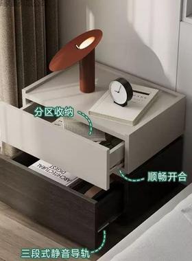 木颗粒KXK板简现代轻实奢床头柜整免漆装收纳储物柜意式卧约室