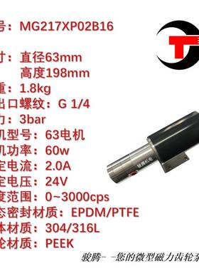 MG217P0B1微型磁力泵齿轮CJV无脉冲精准计量水油X2酸碱无泄漏6不
