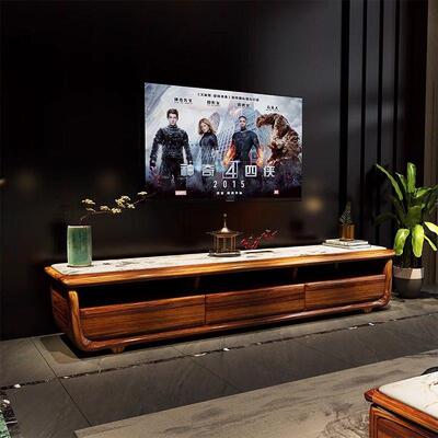 乌带金大理石NVS茶几现代创意小户木客型厅实木茶几电视柜组合抽