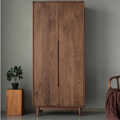 实木柜北黑胡桃现代简约日式原美木小木户型卧室两门DGK三门衣衣