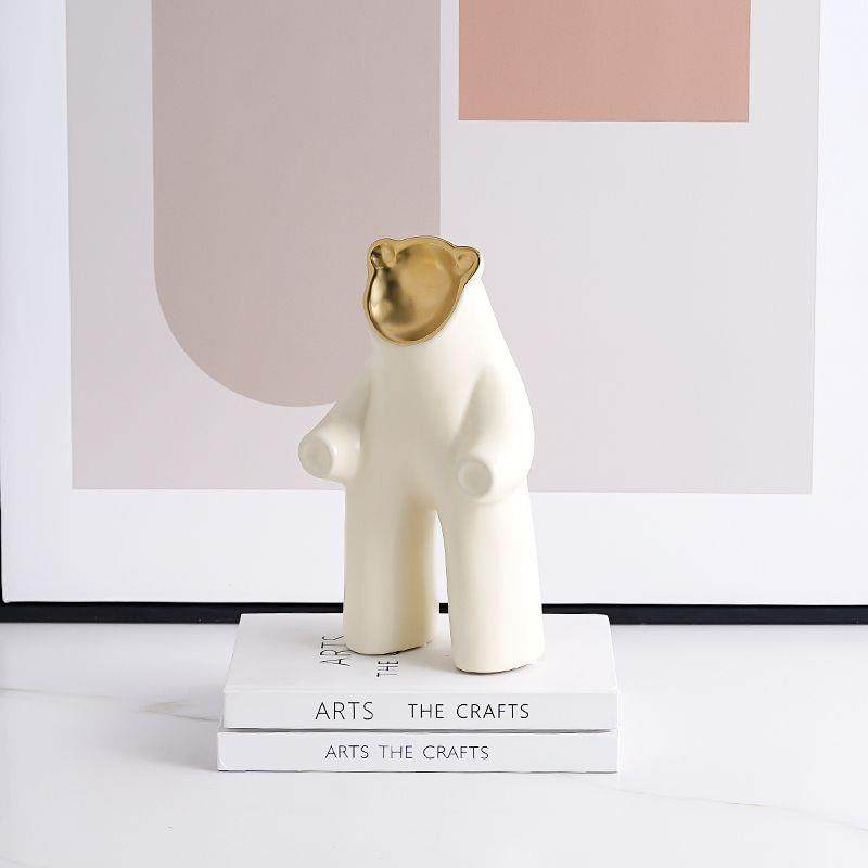 现创代奶瓷油风抽象打气熊陶摆件时尚样板HRU间视柜儿童房意装饰,鲜花速递/花卉仿真/绿植园艺,其它园艺用品,淘宝优惠券,粉丝福利购,淘宝优惠卷