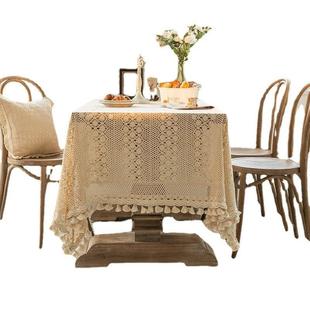 马亚日逊式XQP复古餐桌布田园镂空编绳轻奢侈蕾丝台布装饰加厚盖