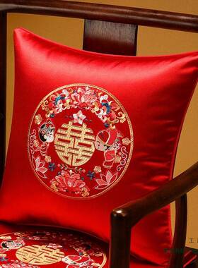 新中式红色喜字结抱枕婚喜庆F97HMHH6婚房婚礼床头庆婚婚靠枕新压