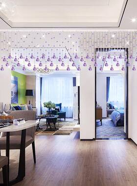 珠帘水晶隔断帘吊厅挂GTB帘门珠子装饰饰帘串珠客链卫生间免打孔