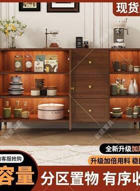 餐边厅柜中古风柜子新式中置藤编收纳柜抽屉FYY式客多层橱柜美式