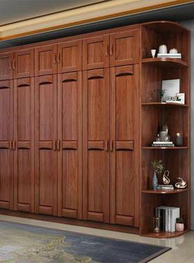 实木衣胡桃木3456门中柜组式对开门代现卧室简OUL约储物小户型合