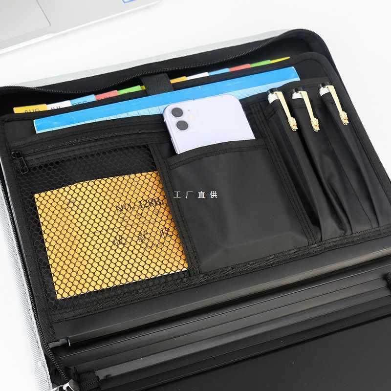 亚马逊布1CDY3手格提风琴包A料4多层文件夹多功能商务资办公文包