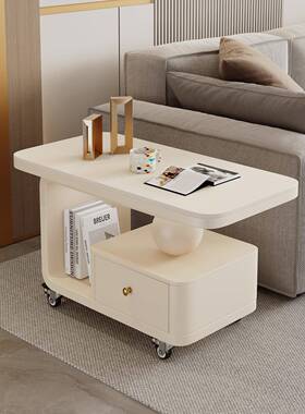 客奶IGG油风家用可移2户动岩板茶几小推车205新款小型厅移动茶几