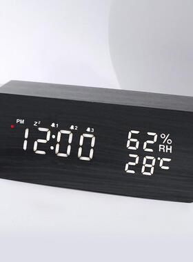 木钟日式电波钟智能自时动效多功能头湿度德国电ZGI波创意贪睡闹