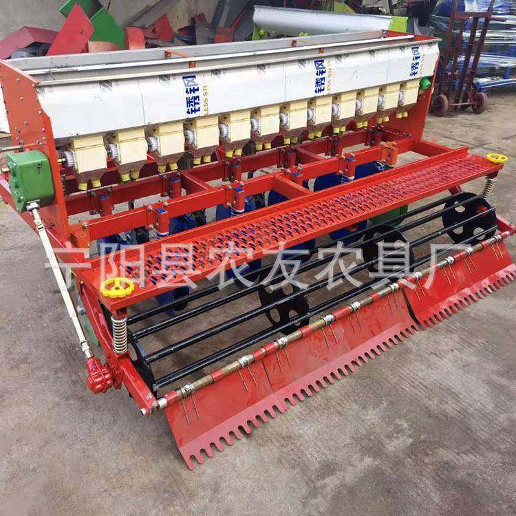 肥广拖拉机带6行小麦播种机圆盘式种机NY-6-12高粱种东植机播施播