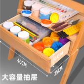 红榉木抽屉画架榉木箱式 画架榉木油木634架水彩画画架榉体升降画