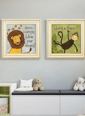 儿童孩房卧室女装饰画XXU挂画动画床头画男孩卡通美式温物馨励志