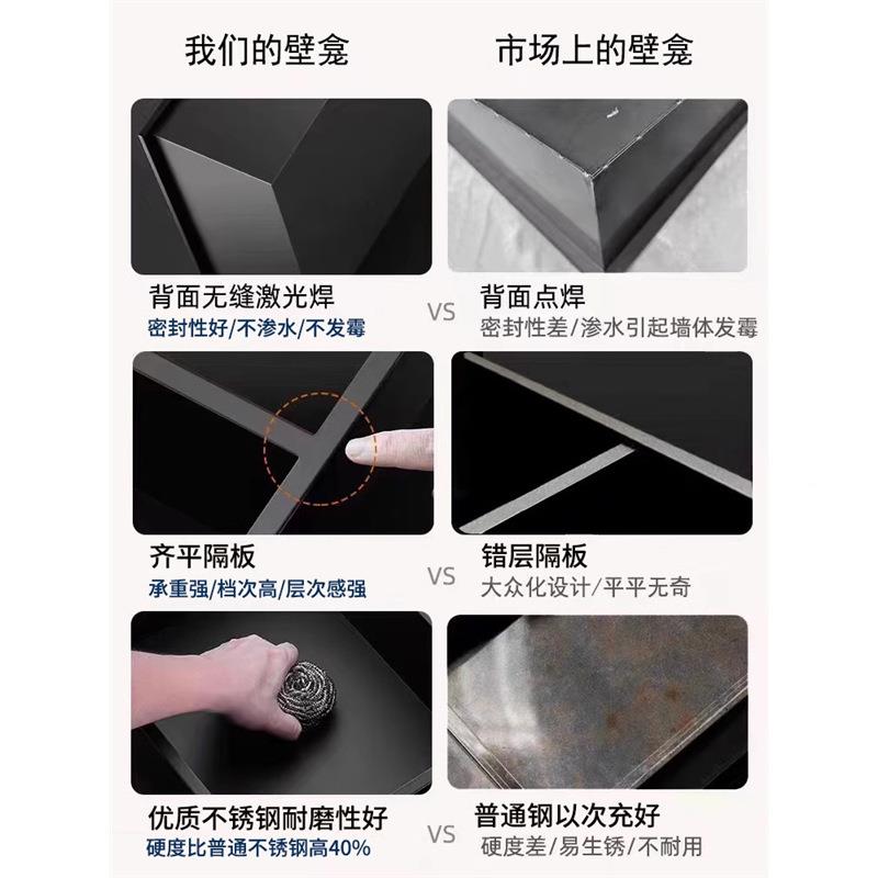 304不锈可钢壁龛壁龛柜式订双层隔板金属壁龛嵌入品卫生间浴室成