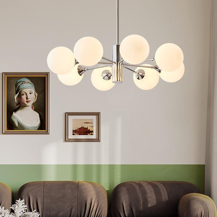 客厅木吊灯美式复古轻大全奢铜玻璃气555魔豆餐厅灯胡桃主卧室书