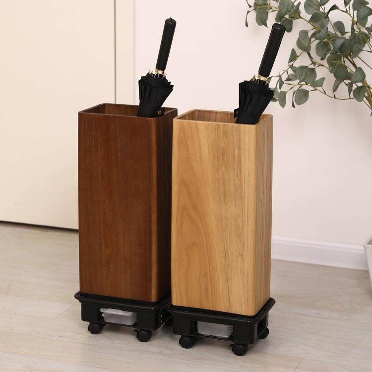 商架用伞轻奢实木大容子量酒店收纳伞桶家用191门口挂雨伞筒LOGO