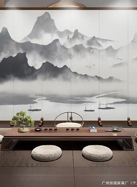 式中客屏风隔断室厅卧遮挡玄关100035可移动折叠墙办公室山水画仿