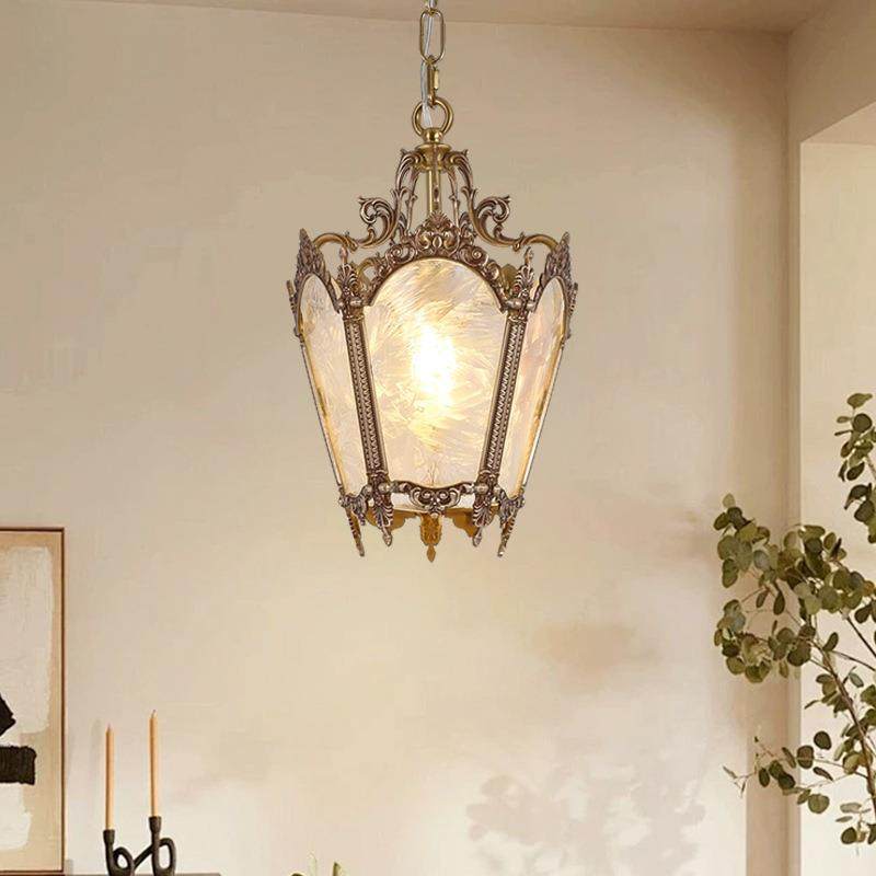 全光谱法式复古道全铜玄轻679奢玻璃吊灯饰美式复古关头阳台床过,家装灯饰光源,智能吊灯,淘宝优惠券,粉丝福利购,淘宝优惠卷