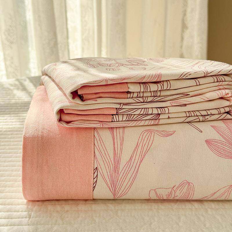 件A类全棉老粗布床宽老粗布印花边床单学生印花被单榻米纯棉床盖,床上用品,床单,淘宝优惠券,粉丝福利购,淘宝优惠卷