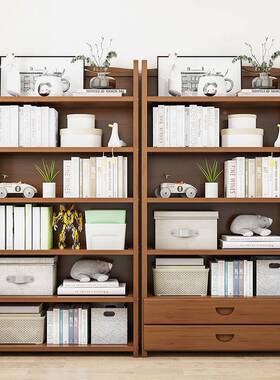 架置物架落实地多层简易桌OUS上收纳书架木小书柜桌面学客厅生省