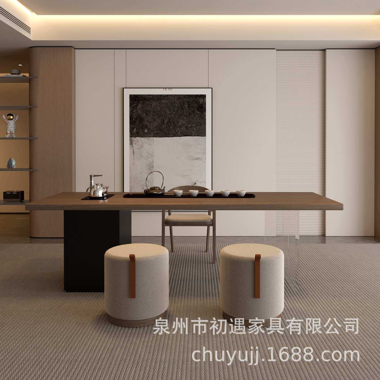 奶油风实木茶台亚克力悬浮餐桌一体书房书桌茶桌简约阳台泡茶桌椅,3C数码配件,摄像机配件,淘宝优惠券,粉丝福利购,淘宝优惠卷