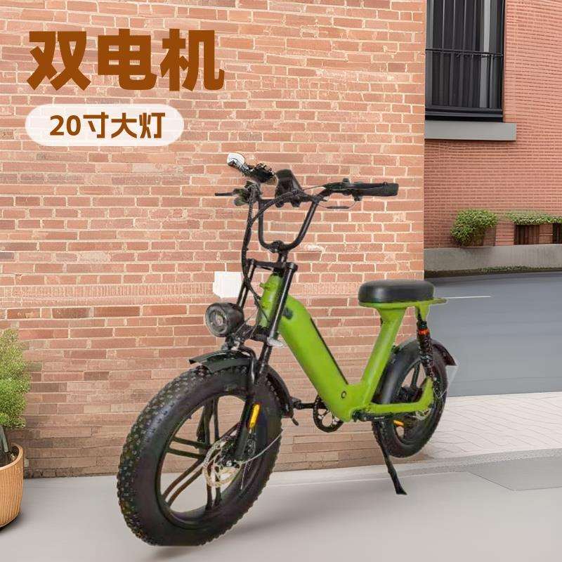 20寸双电机电动自行车助力电动车宽胎电动自行车折叠电动自行车