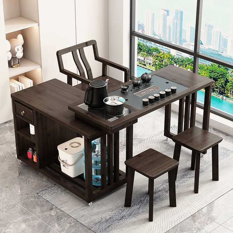 简约可移动旋转茶桌茶水柜茶台小户型阳台茶几烧水壶一体桌椅组合,3C数码配件,摄像机配件,淘宝优惠券,粉丝福利购,淘宝优惠卷