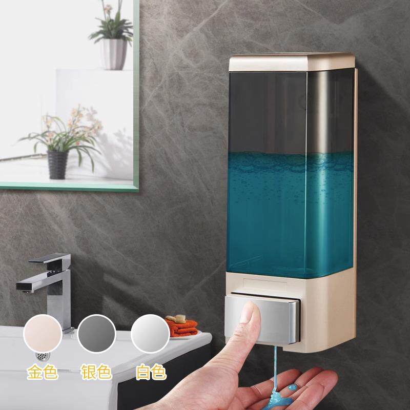 酒店卫生间壁挂手动皂液器洗手液按压瓶皂液盒家用皂液器免打孔