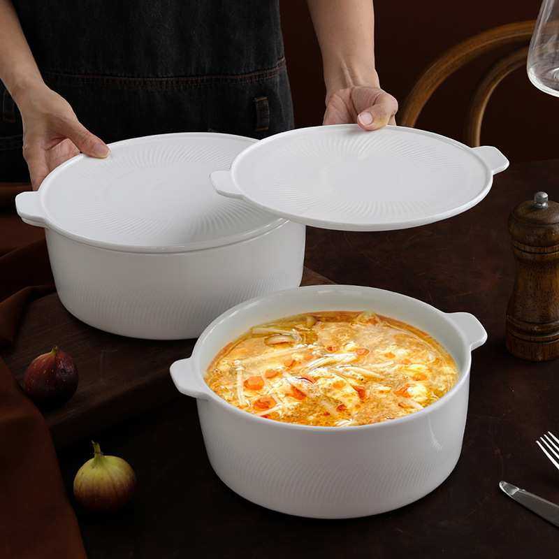 家用双耳带盖汤锅陶瓷汤窝创意炖盅纯白大号容量汤碗汤盆酒店餐具,3C数码配件,摄像机配件,淘宝优惠券,粉丝福利购,淘宝优惠卷