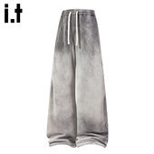 5cm美式 宽松弯刀裤 渐变休闲裤 男2026秋冬季 新款 子潮牌垂感长裤