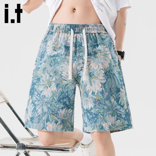 it：fivecm夏季高级感碎花短裤男