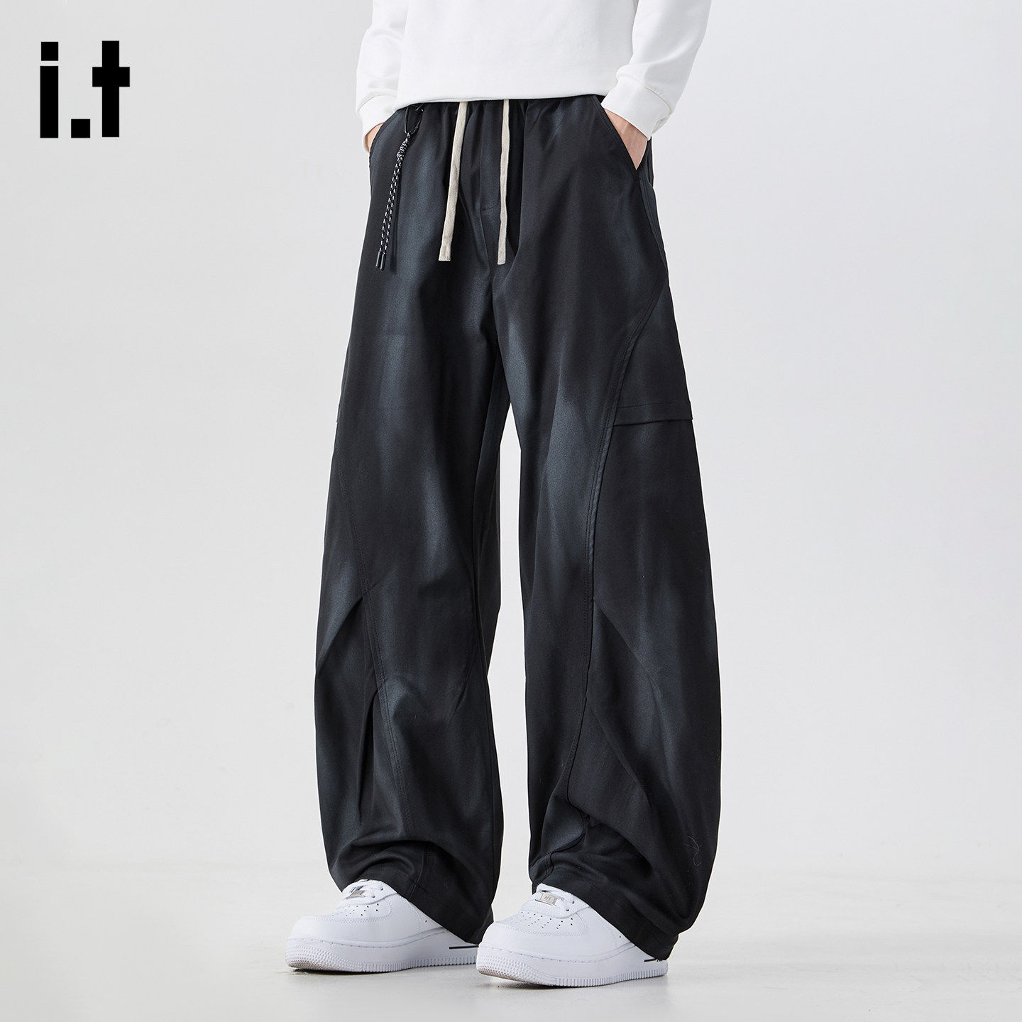 it :5cm/FIVECM潮牌晕染褶皱设计伞兵工装裤男款2026春季阔腿长裤,男装,休闲裤,淘宝优惠券,粉丝福利购,淘宝优惠卷