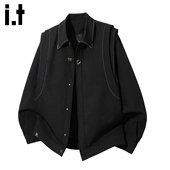 夹克 痞帅高级感明线夹克休闲外套设计感秋冬季 5cm FIVECM美式