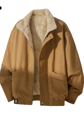 it :5cm/FIVECM复古加绒加厚毛毛棉服男士2025冬保暖夹克外套棉衣