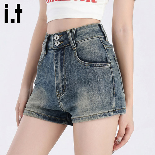 itFIVECM时尚百搭牛仔短裤女