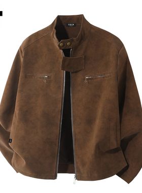 it :5cm/FIVECM美拉德麂皮夹克外套男士2026秋冬潮牌宽松立领外衣